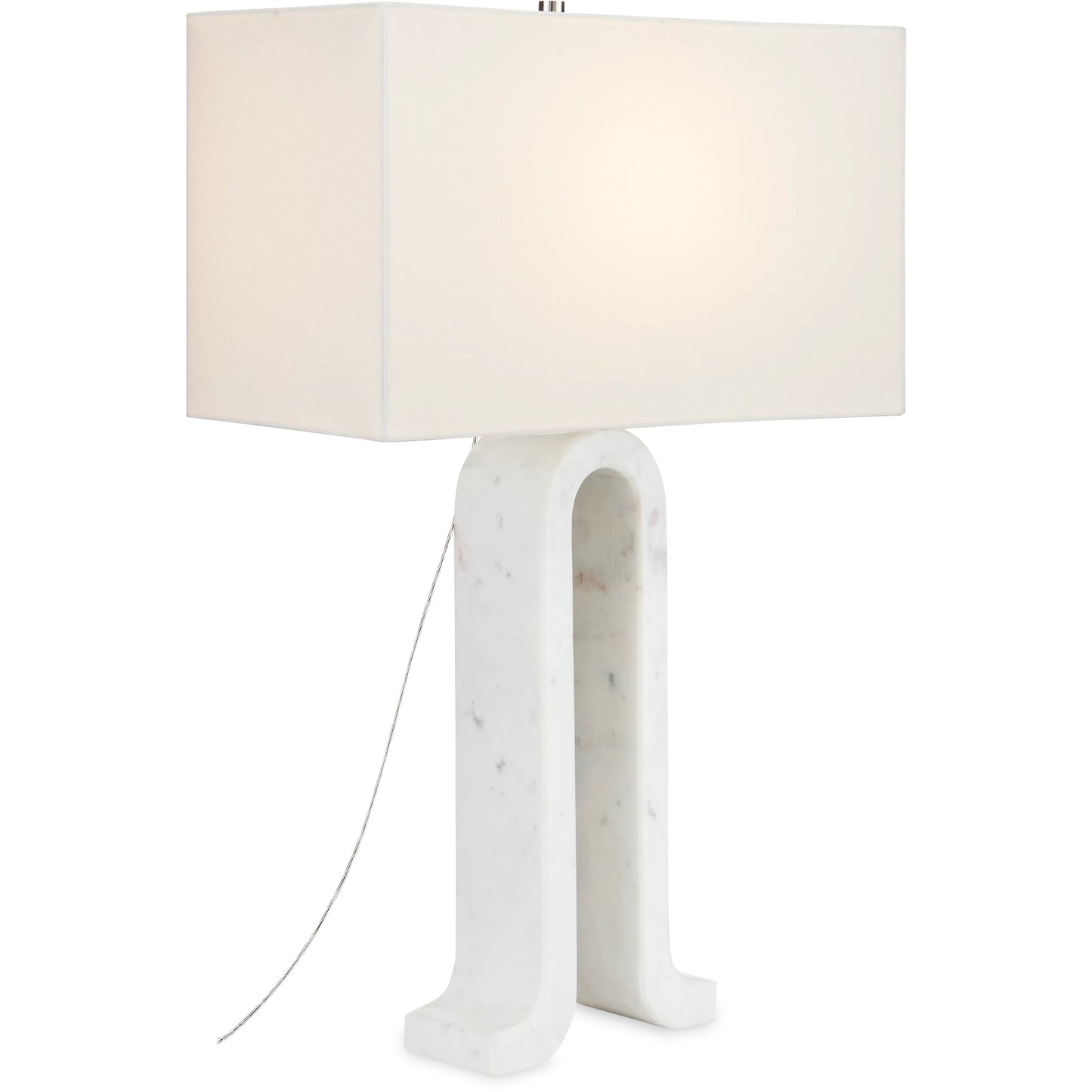 002 SI-1894389 | Primary Silo | Leo Table Lamp by Currey and Company in white marble. Made from marble in a modern style.