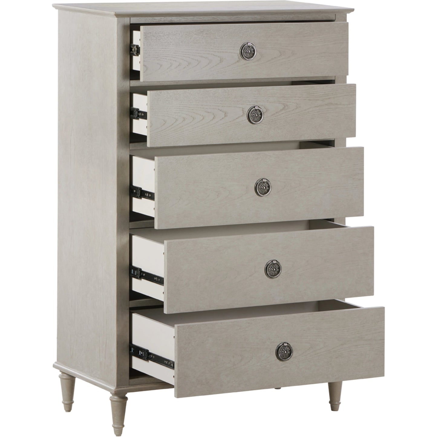 003 SI-2130659 | Primary Silo | Zest 5 Drawer Chest by Zest in greige. Made from rubberwood, oak veneer in a modern style.