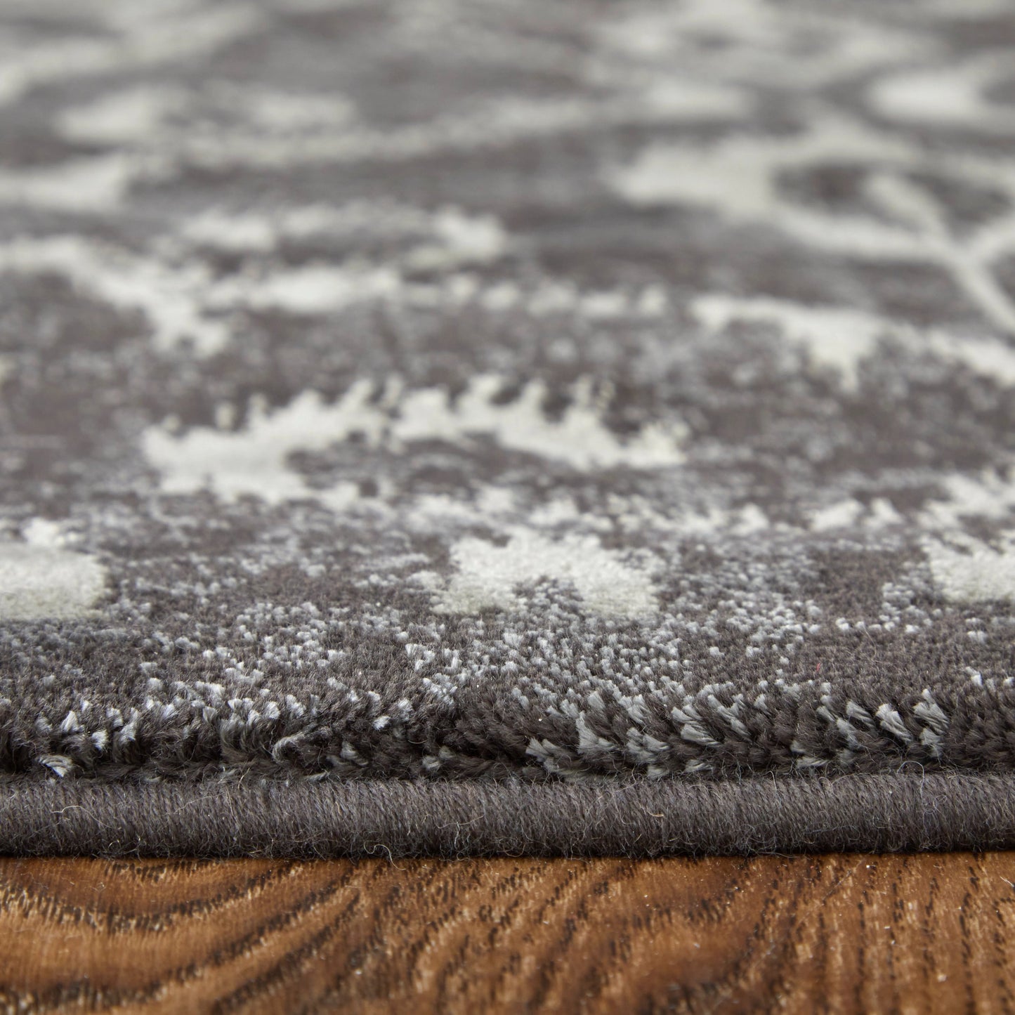 005 SI-1869048 | Closeup | Azeri Transitional Damask Rug - 3842F by Feizy in gray, taupe, ivory. Made from wool, viscose in a unique style.