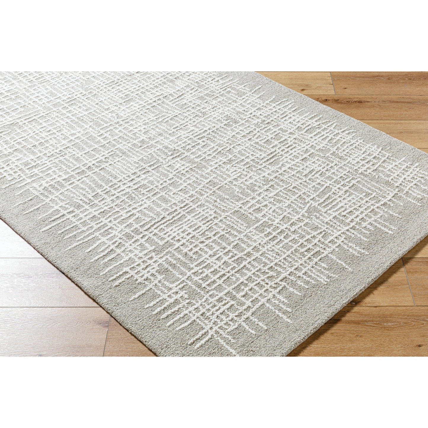 005 SI-2164719,SI-2164720,SI-2164721 | Closeup | Falcao Rug - 530951 by Livabliss in light silver, sterling grey, silver, ash, metallic - silver. Made from wool in a unique style.