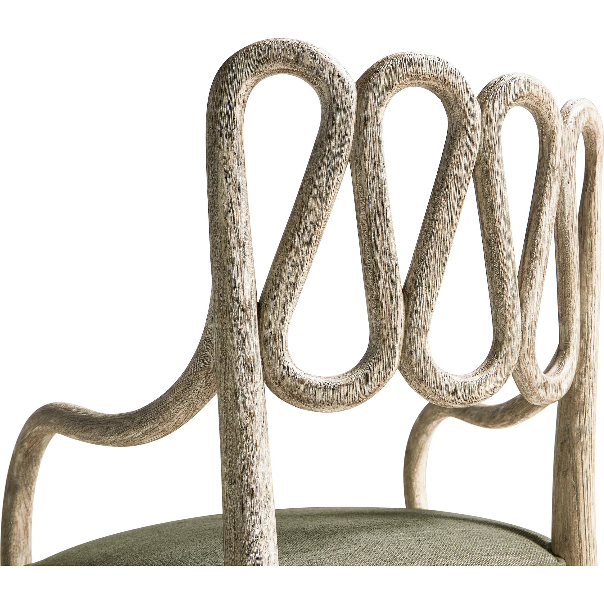 Ampney Arm Chair (Set of 2) by Jonathan Charles in light brown and washed grey oak. Made from oak, foam, fabric in a traditional style.