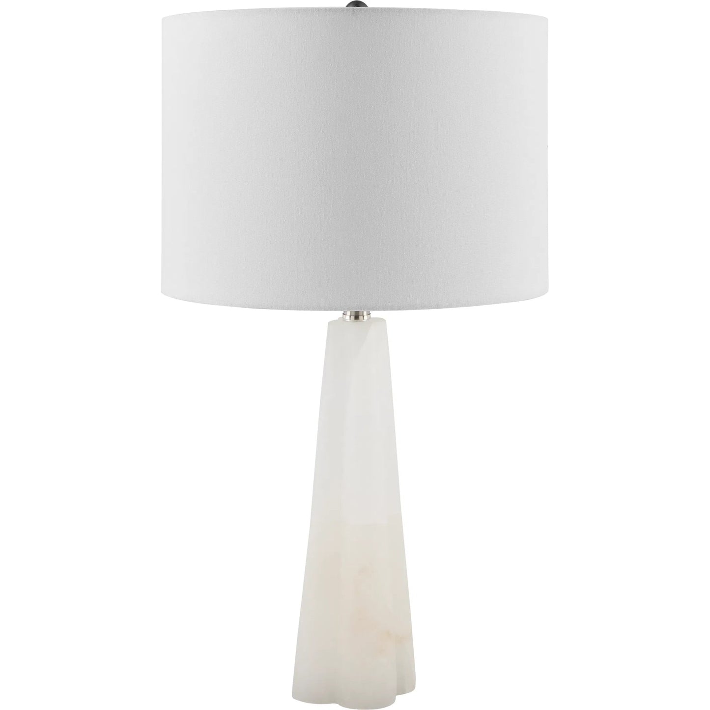 001 SI-2245206 | Primary Silo | Falaise 626528 Accent Table Lamp by Surya in cream, translucent, metallic nickel, white and burnishedplated. Made from stone, linen, iron in a transitional style.