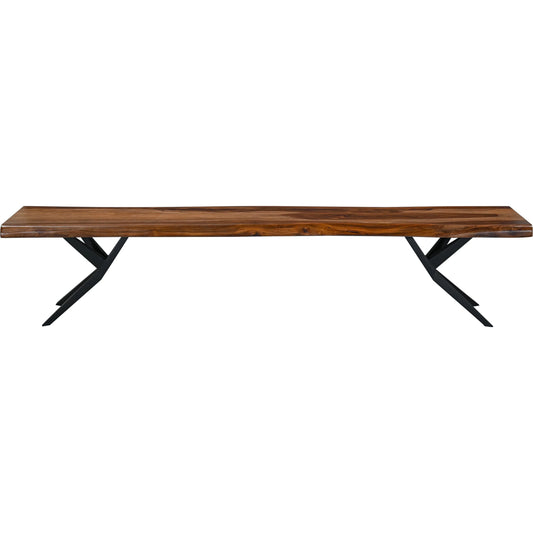 Rosewood 90" Bench by World Interiors in brown and natural sheesham. Made from iron sheesham wood in a transitional style.