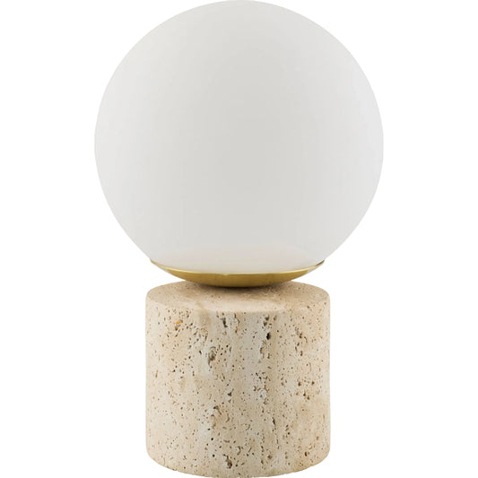 Fana Short Accent Table Lamp by Livabliss in body: brown; shade: white; cord: translucent and natural. Made from iron, glass in a transitional style.