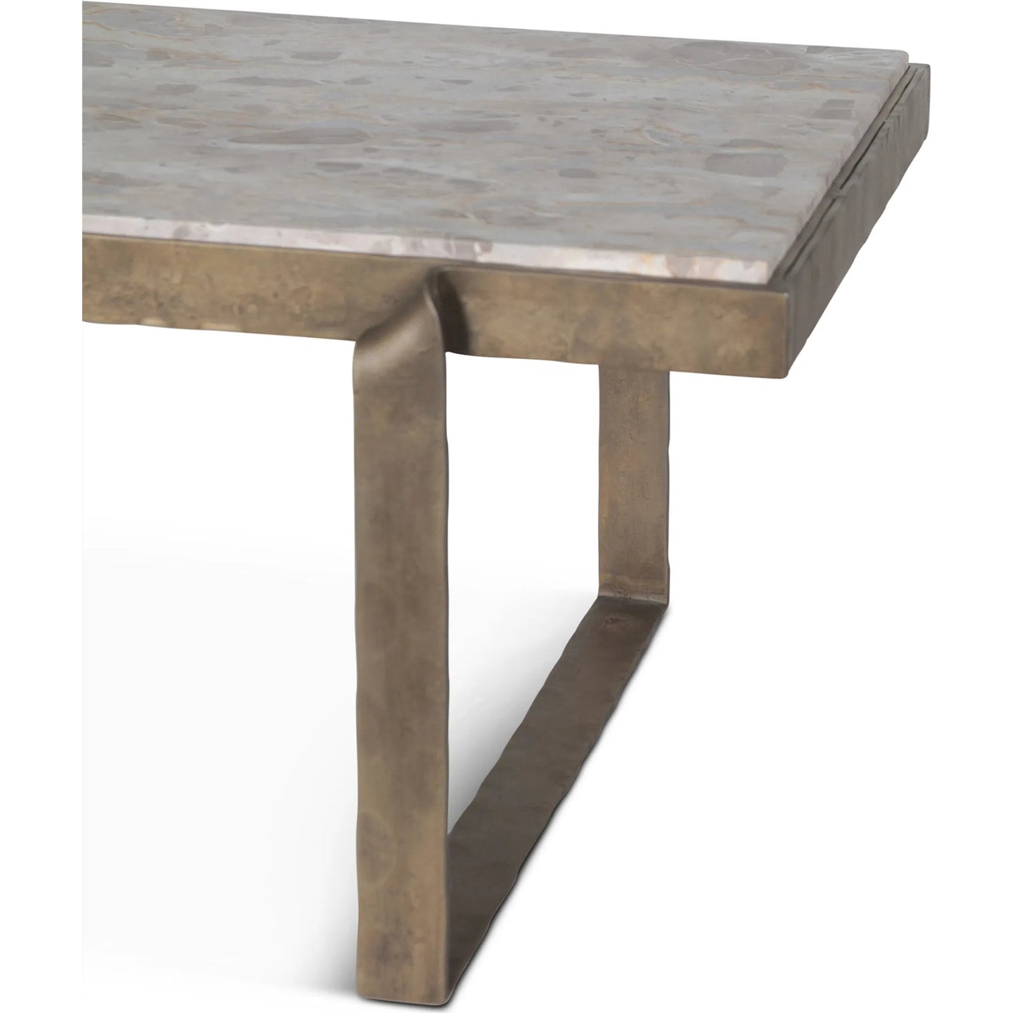 004 SI-2445299 | Closeup | Rhodes Coffee Table by World Interiors in multi and antique brass. Made from brass, marble in a modern style.