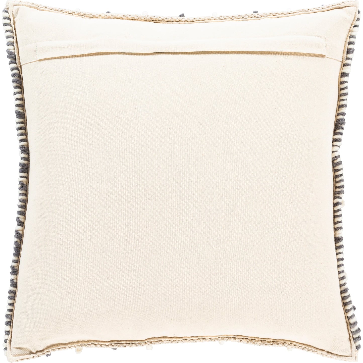 002 SR-880069,SR-880070 | Additional Silo | Faroe Pillow - 12311 by Surya in cream, khaki, charcoal. Made from 70% wool, 30% cotton, 100% cotton in a rustic style.