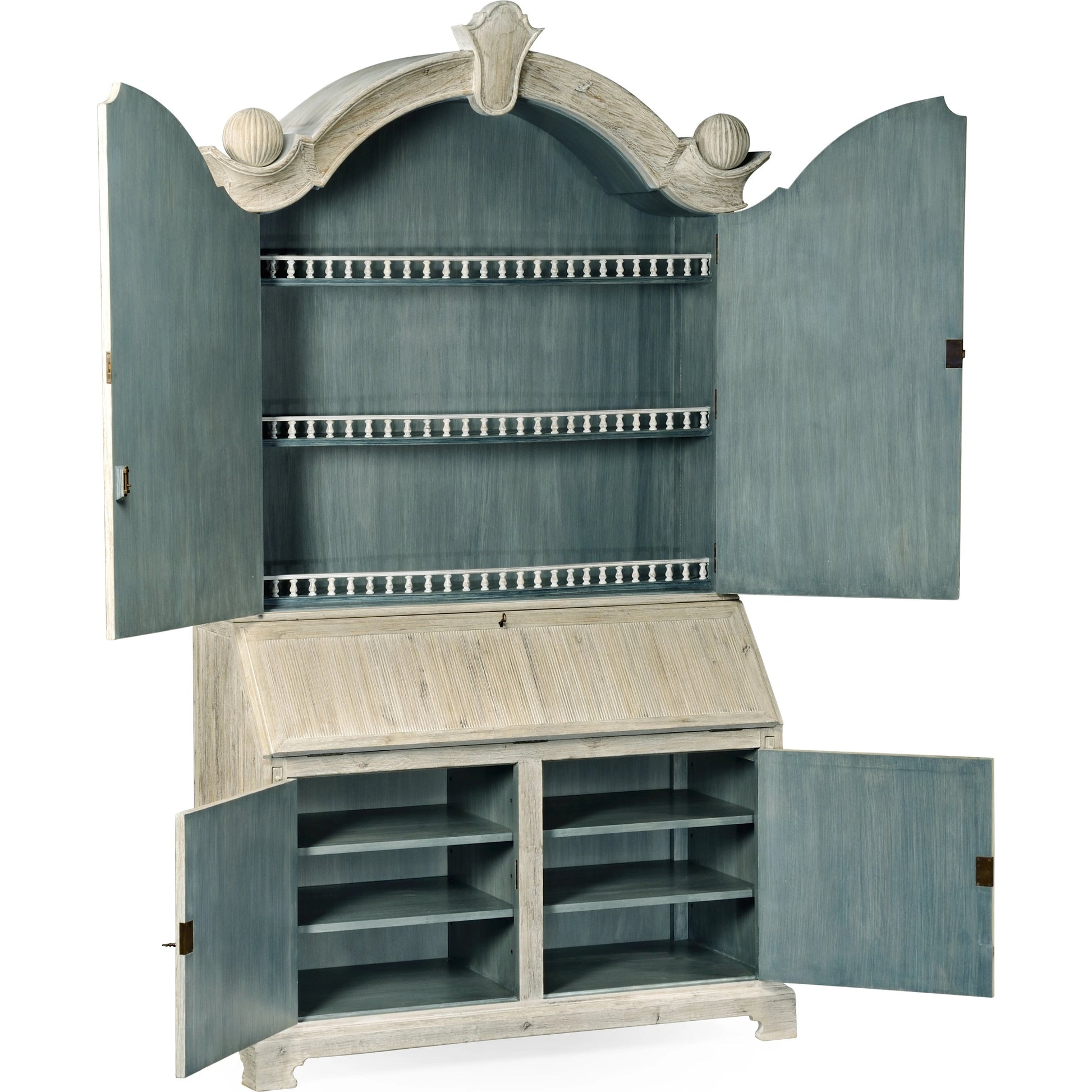 William Yeoward Alnwick Bureau by Jonathan Charles in white and washed acacia. Made from acacia in a cottage & farmhouse style.