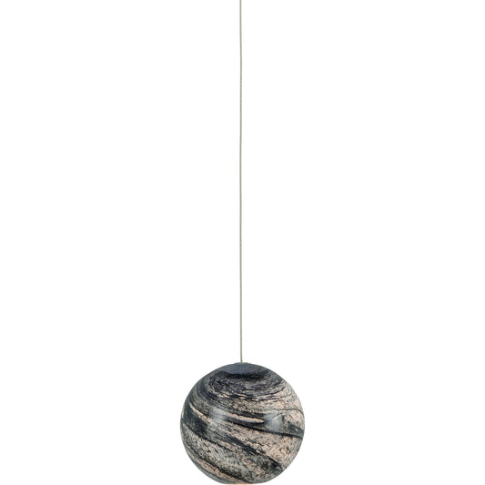 Palatino 1-LIGHT Multi-Drop Pendant by Currey and Company in blue marbeled, silver. Made from earth with speckles, glass in a modern style.