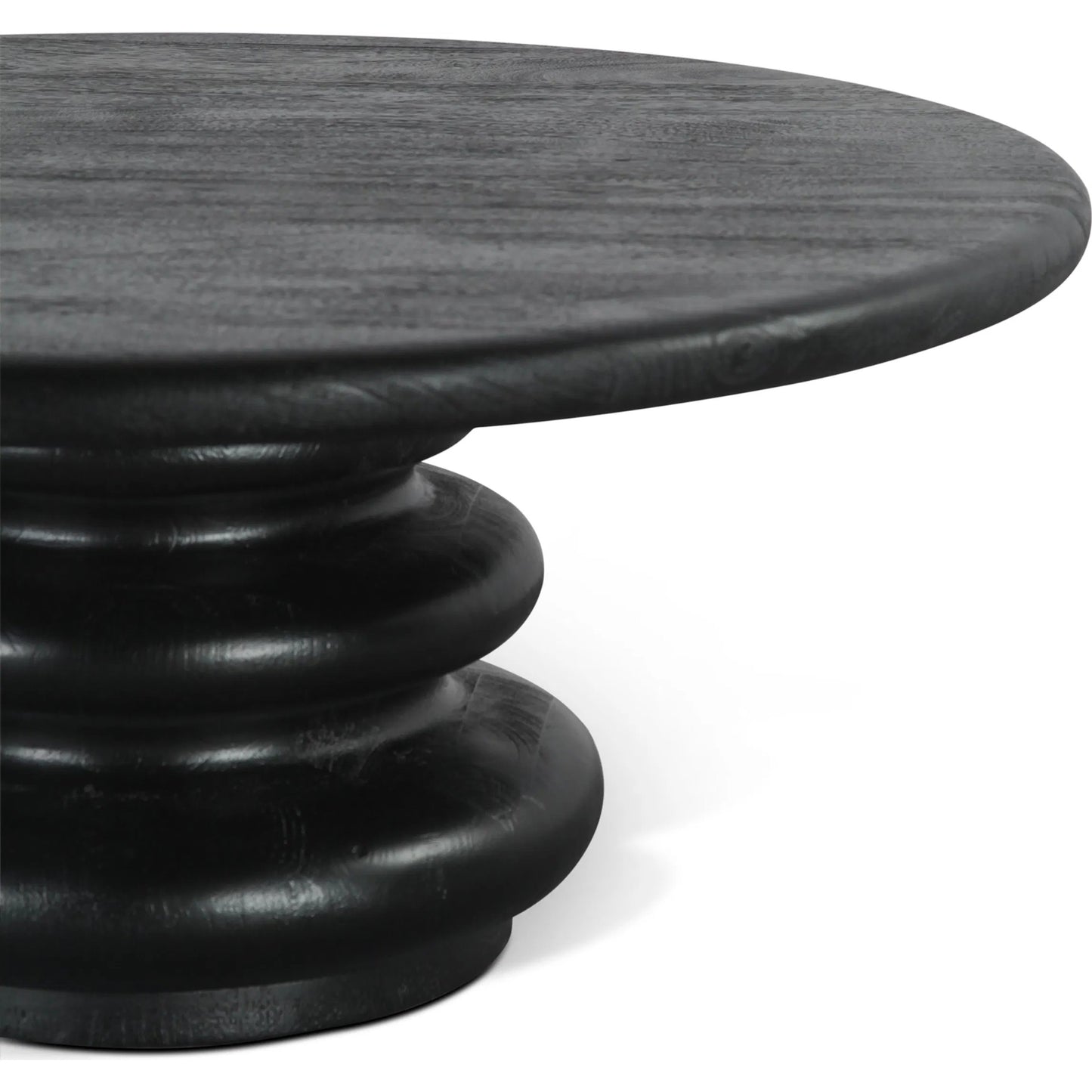 001 SI-2445189 | Closeup | Bakio 36" Coffee Table by World Interiors in black. Made from mango wood in a modern style.