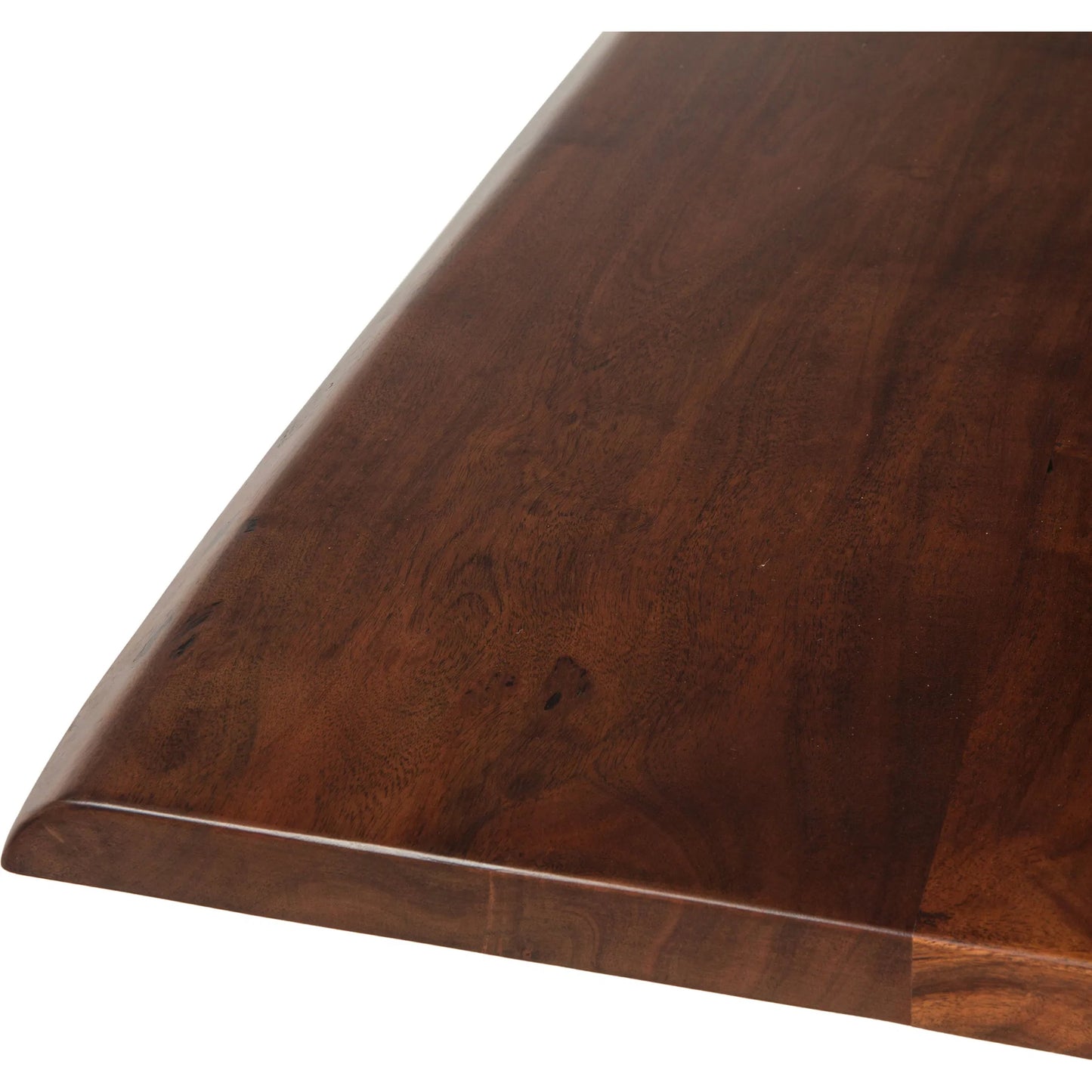 005 SR-876834 | Closeup | Artezia Gathering Table by World Interiors in brown and walnut, antique zinc. Made from acacia wood, iron in a modern style.