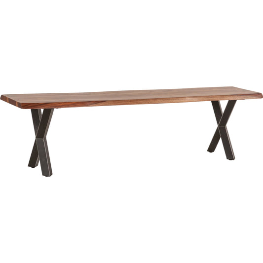 001 SI-2242831 | Primary Silo | Elliston 68" Dining Bench by World Interiors in brown and natural. Made from reclaimed iron sheesham wood in a transitional style.