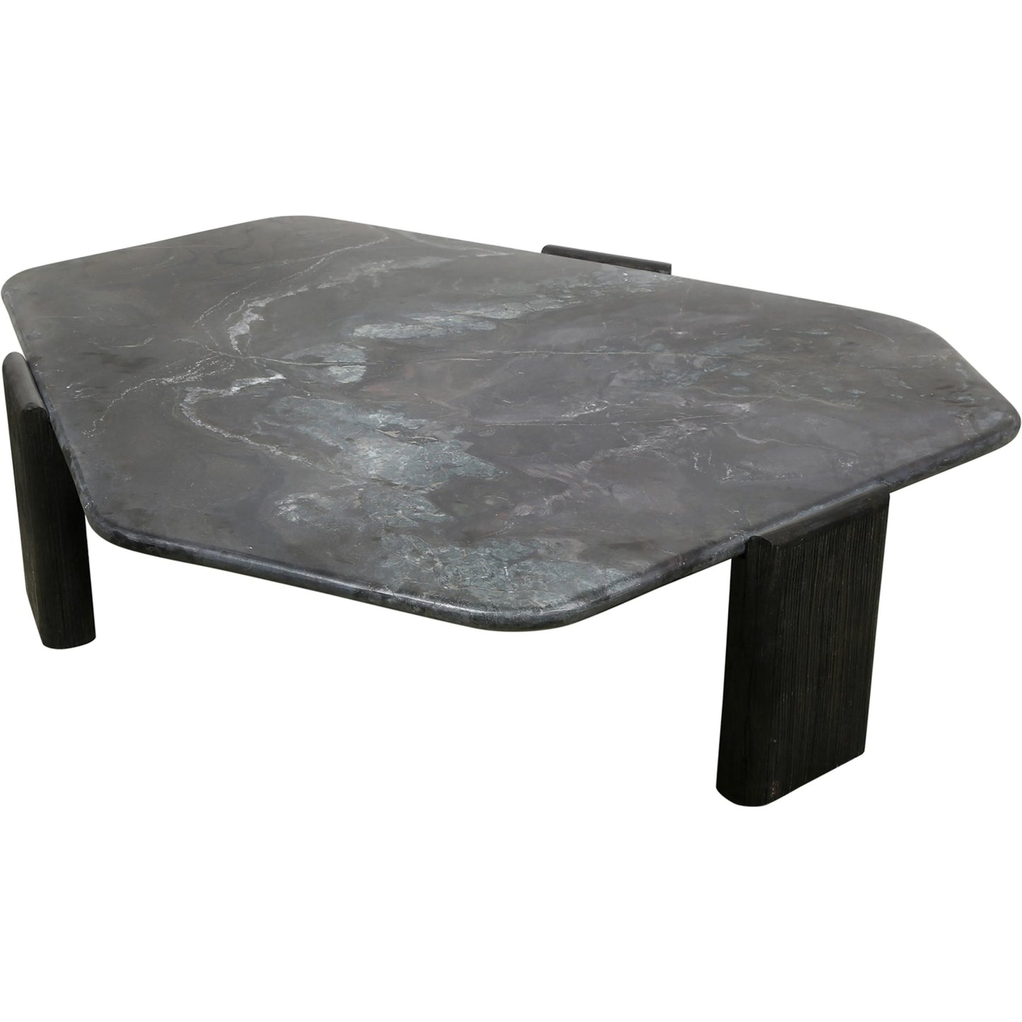 003 SI-2242892 | Additional Silo | Harbor 64" Hexagonal Coffee Table by World Interiors in black, brown and dark walnut. Made from mango wood marble in a modern style.