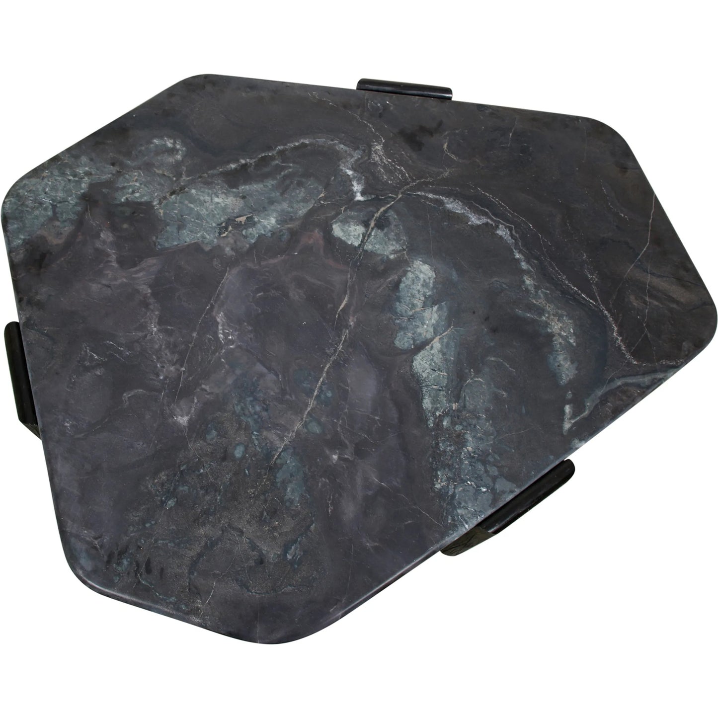 002 SI-2242892 | Additional Silo | Harbor 64" Hexagonal Coffee Table by World Interiors in black, brown and dark walnut. Made from mango wood marble in a modern style.