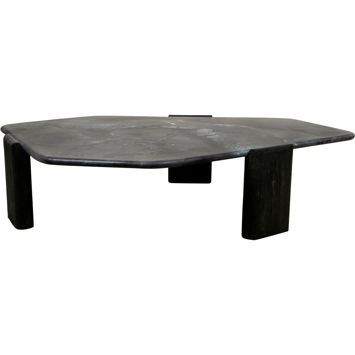 001 SI-2242892 | Primary Silo | Harbor 64" Hexagonal Coffee Table by World Interiors in black, brown and dark walnut. Made from mango wood marble in a modern style.