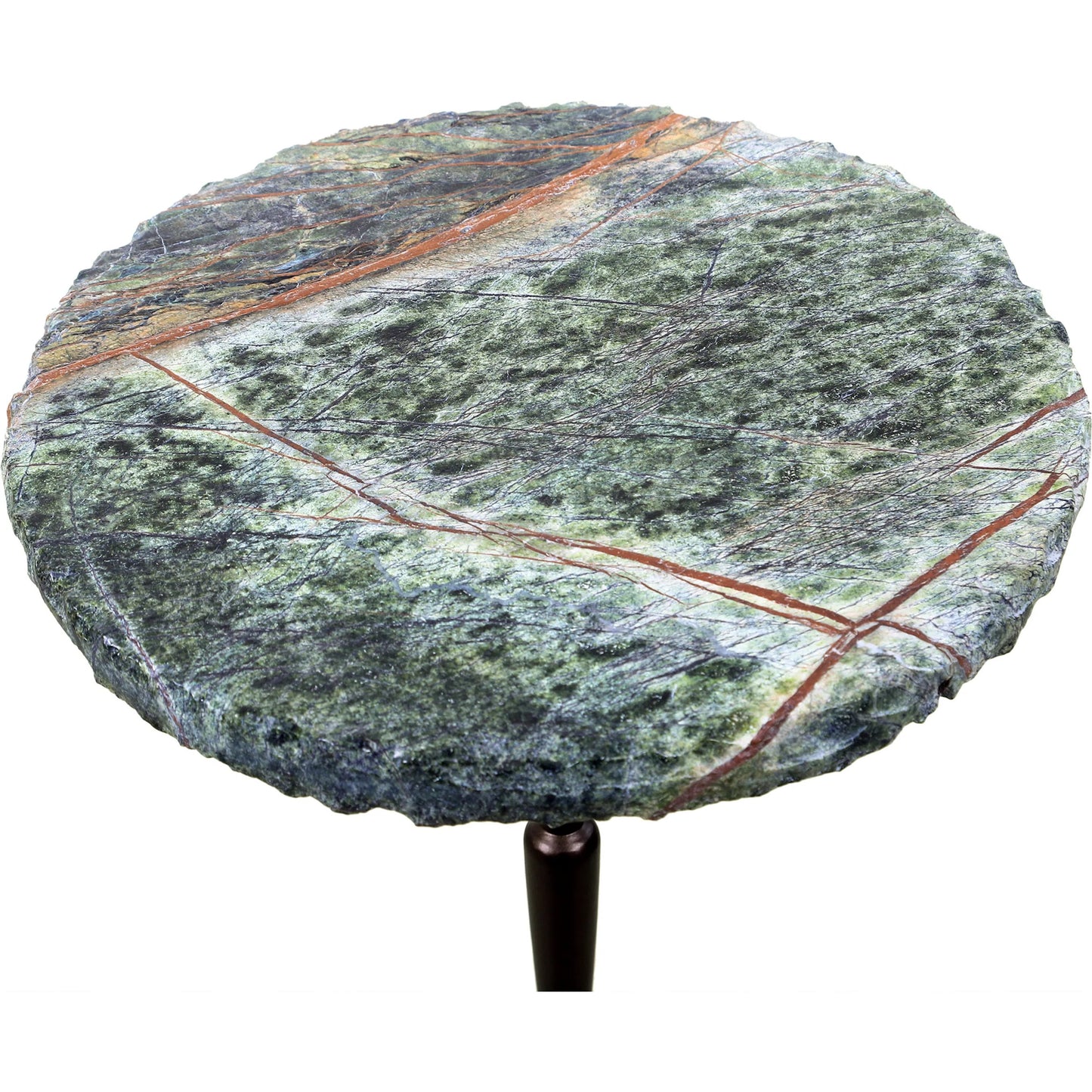 006 SI-2242893 | Closeup | Harbor 15" Accent Table by World Interiors in black, gray and powder coated black. Made from marble iron in a modern style.