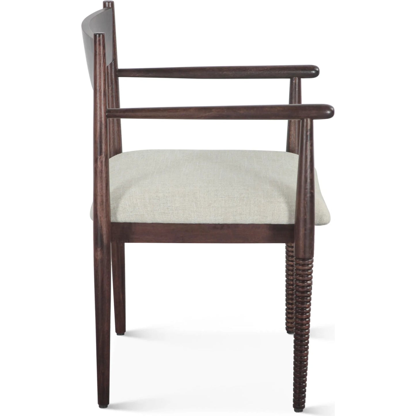 002 SI-2243039 | Additional Silo | Provence 22" Upholstered Dining Chair by World Interiors in gray and dark walnut. Made from mango wood in a unique style.