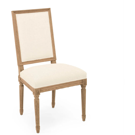 Louis Side Chair by Zentique in natural oak, off-white cotton. Made from oak, cotton in a transitional style.