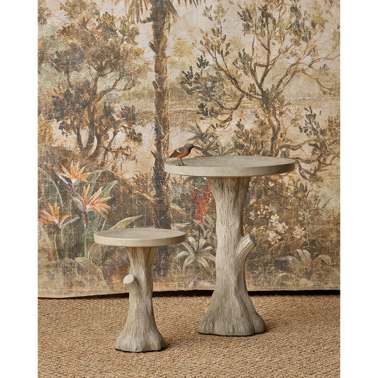 Faux Bois Bird Bath by Currey and Company in portland. Made from concrete, iron in a rustic style.