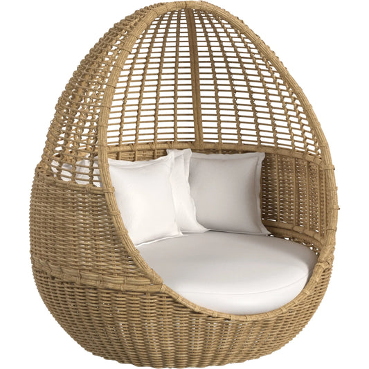 001 SI-2318679 | Primary Silo | Playa Outdoor Daybed by Sunset West in medium wood. Made from resin wicker in a modern style.