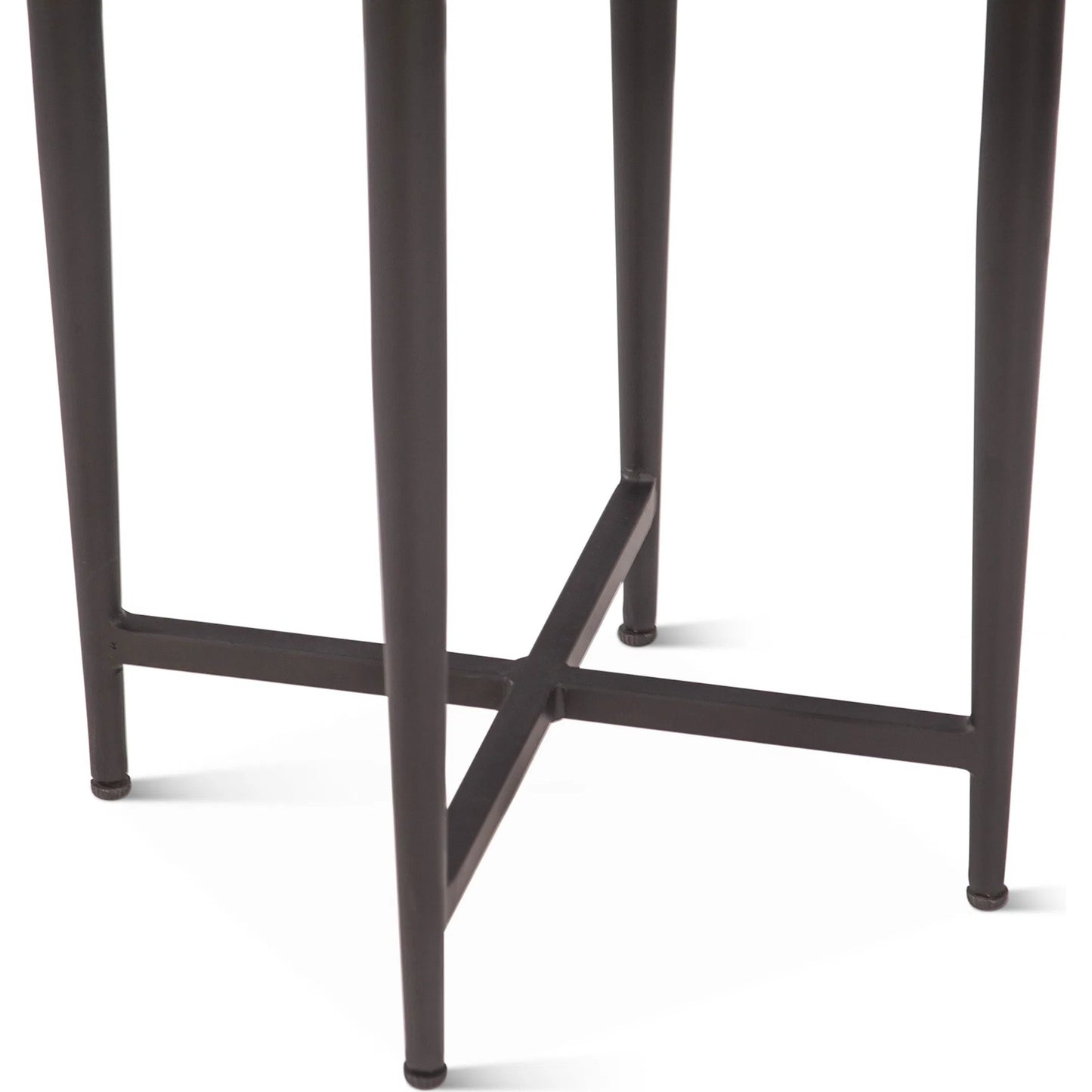 003 SI-2242982 | Closeup | Mumbai Grey Septarian Side Table by World Interiors in multi-color and grey septarian. Made from grey septarian stone reclaimed iron in a modern style.