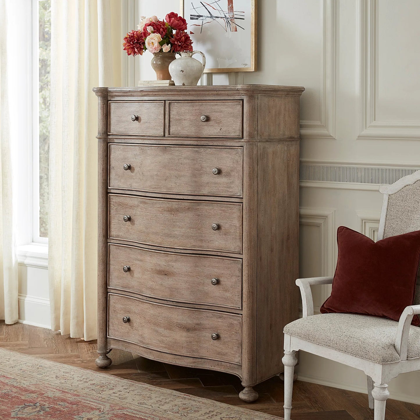 004 SI-2222962 | Lifestyle | Higgins Street 5-Drawer Chest by Pulaski Furniture in brown and woodland stone. Made from unique in a unique style.