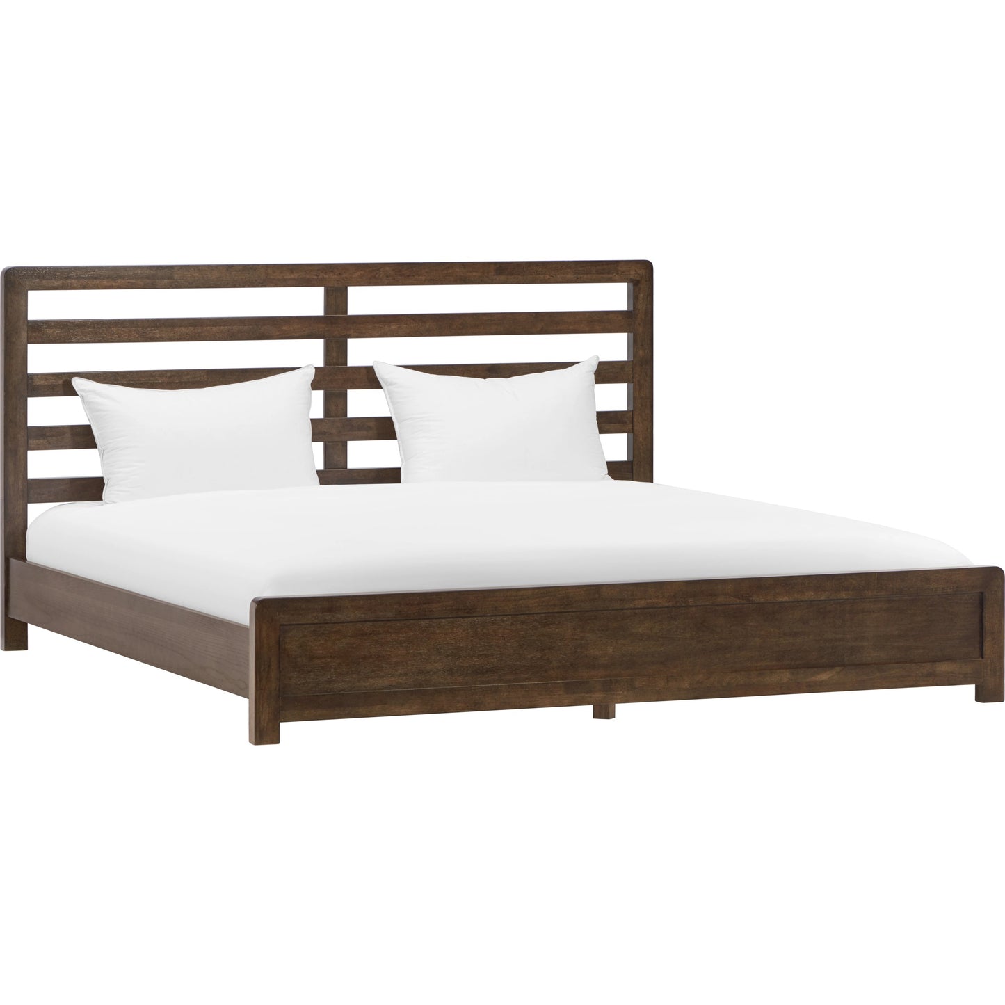 001 SI-2130619,SI-2130620 | Primary Silo | Zest Solid Wood Platform Bed in Dark Oak by Zest in dark oak. Made from mdf, partical board in a modern style.