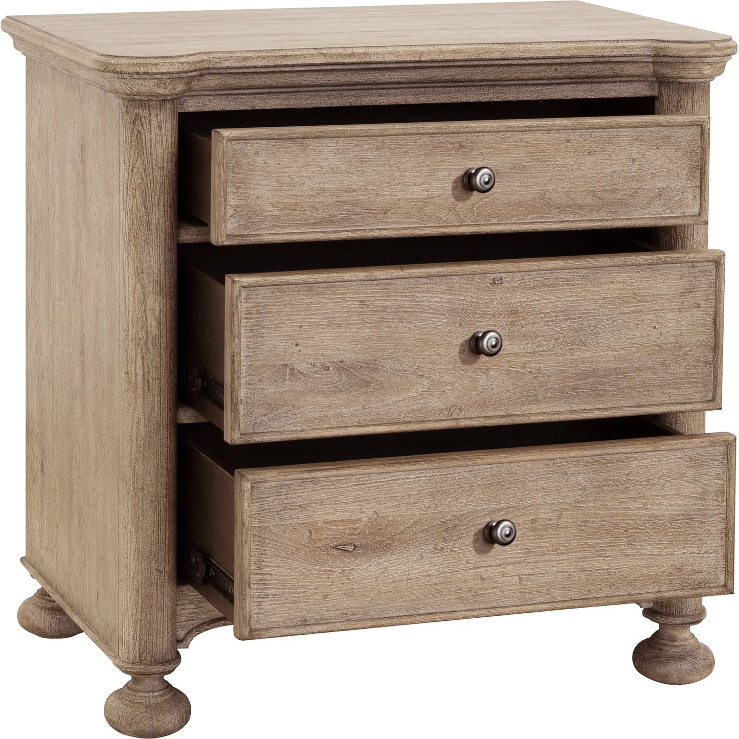 003 SI-2222963 | Additional Silo | Higgins Street 3-Drawer Nightstand with USB-C ports by Pulaski Furniture in brown and woodland stone. Made from unique in a unique style.