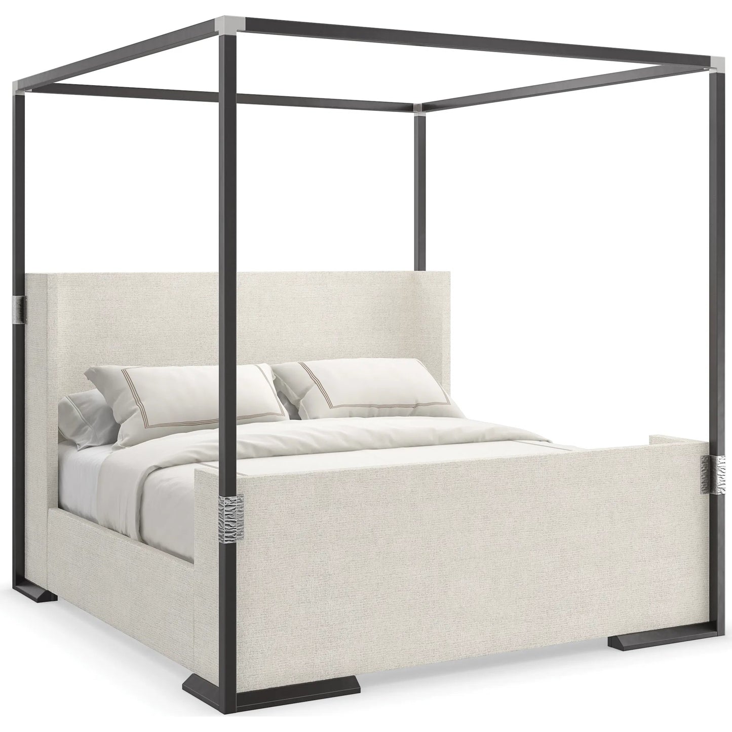 001 SI-2162883 | Primary Silo | Shelter Me Canopy by Caracole in almost black, brushed stainless. Made from poplar in a unique style.