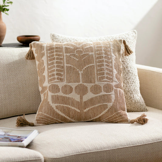 Farley Pillow - 481711 by Surya. Made from front: 60% cotton, 40% jute, back: 100% cotton in a modern style.