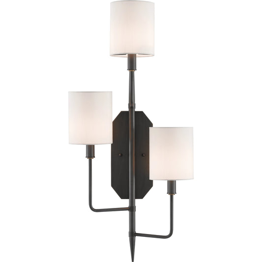 Knowsley Wall Sconce by Currey and Company in oil rubbed bronze. Made from metal in a modern style.