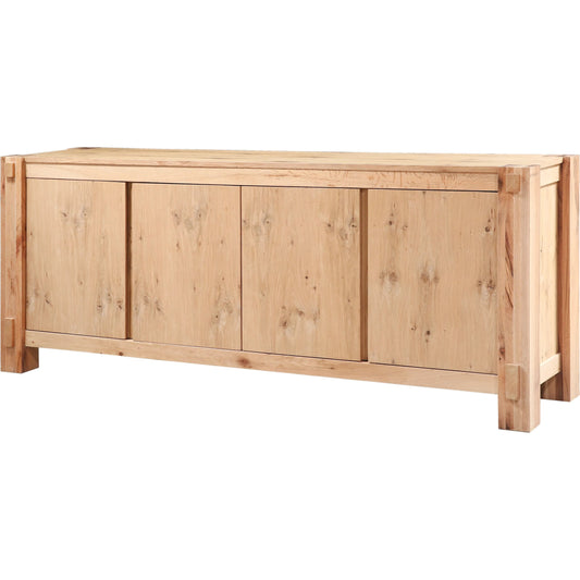 Alpine 80" Buffet by World Interiors in tan and natural. Made from oak wood in a transitional style.