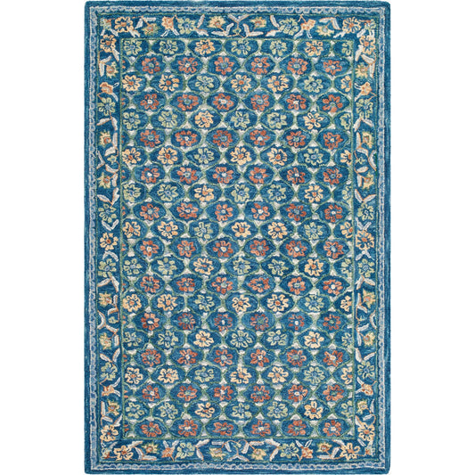 001 SI-2350386,SI-2350387,SI-2350388,SI-2350389 | Primary Silo | Fairfax FFX-2304 Rug by Livabliss in cerulean, sapphire, ivory, coral, mustard. Made from wool in a unique style.