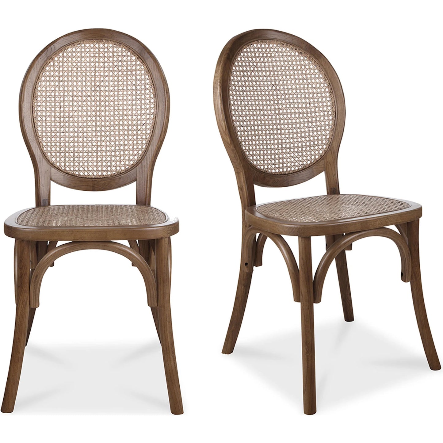 001 SI-1771817 | Primary Silo | Rivalto Dining Chair (Set of 2) by Moe's Home Collection in brown. Made from solid elm frame, rattan seat in a traditional style.