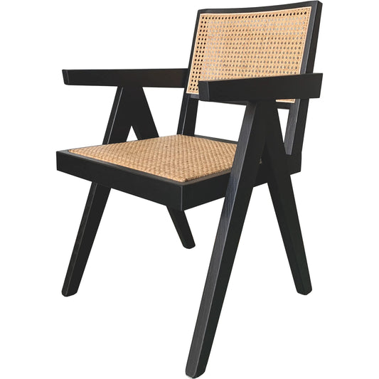 Takashi Chair (Set of 2) by Moe's Home Collection. Made from solid elm, rattan seat in a coastal style.