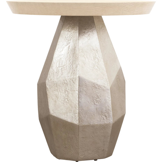 001 SI-2353961 | Primary Silo | Westwood Accent Table by Hooker Furniture in venetian dawn silver-leaf and polished limestone. Made from oak veneers, resin in a modern style.