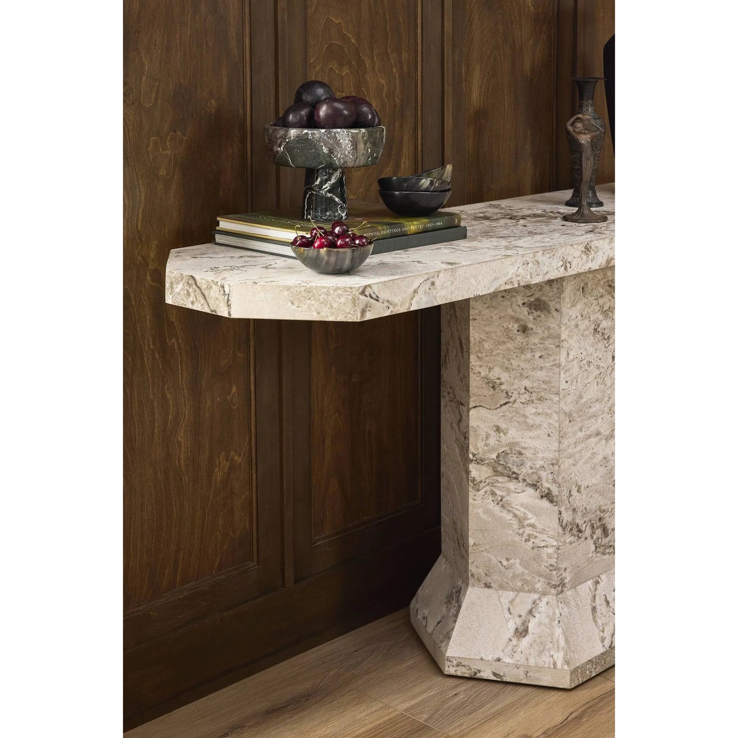 011 SI-2446497 | Closeup | Argos Console Table by Four Hands in sand marble. Made from solid marble in a unique style.