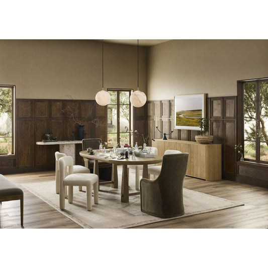 Rodin Dining Chair by Four Hands in crypton wayfarer snow. Made from 100% polyester in a transitional style.