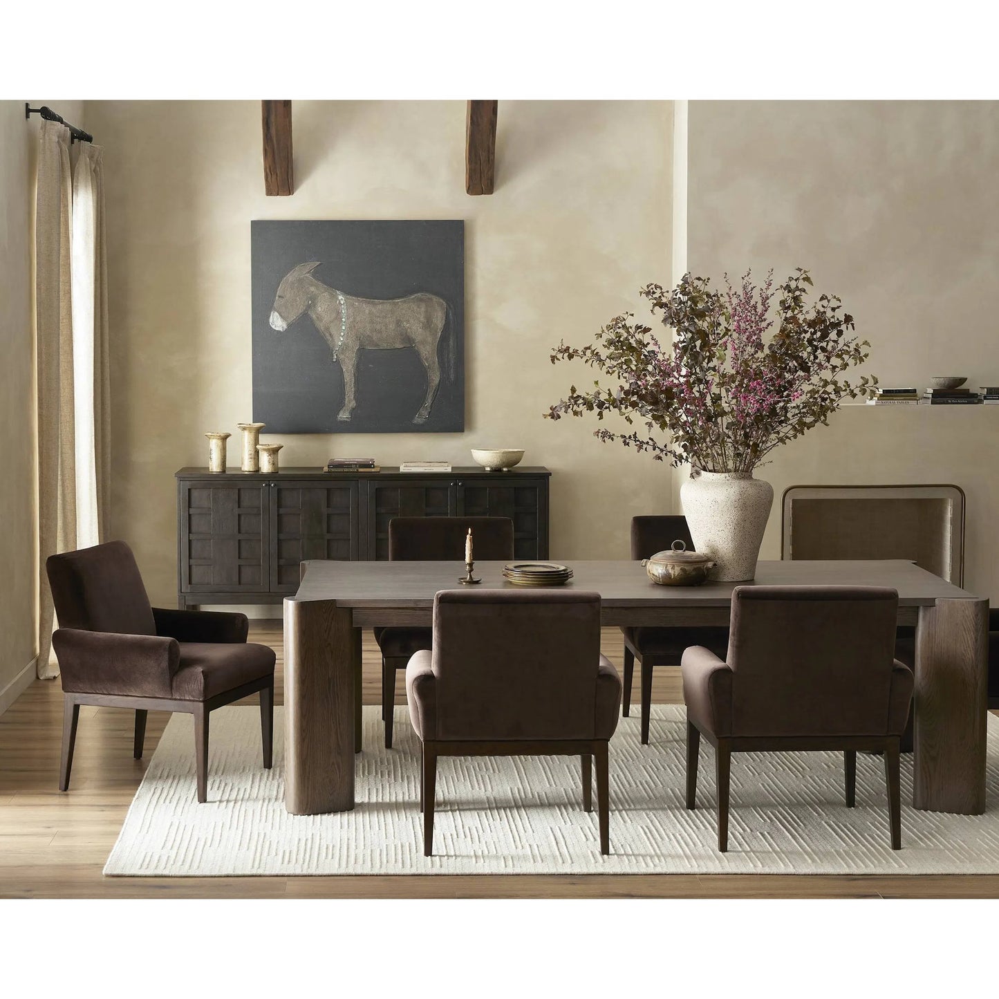 009 SI-2635356 | Unknown | Soho Dining Table by Four Hands in aged natural oak veneer. Made from oak veneer, solid oak in a unique style.
