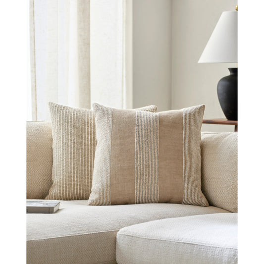 Fairhope Pillow - 516588 by Surya in light beige. Made from linen, viscose in a modern style.