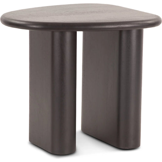 Oslo 26" Side Table by World Interiors in black and matte black. Made from mango wood in a transitional style.