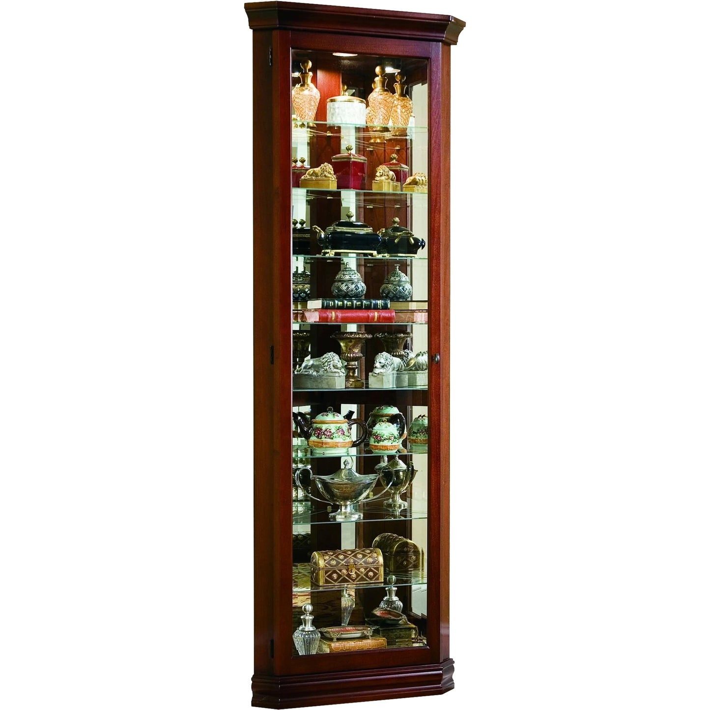 003 SI-2155499 | Additional Silo | Victorian Cherry Corner Curio by Pulaski Furniture in cherry brown. Made from select hardwoods in a traditional style.
