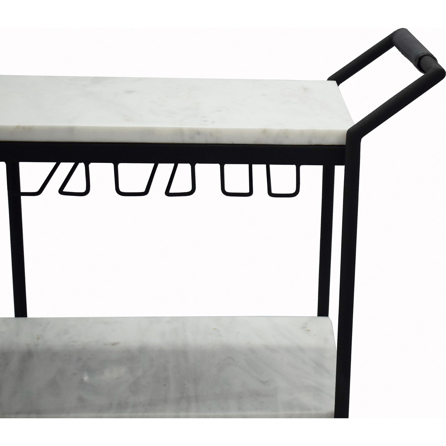 003 SR-907398 | Additional Silo | After Hours Bar Cart by Moe's Home Collection in textured black. Made from white marble, iron frame in a modern style.