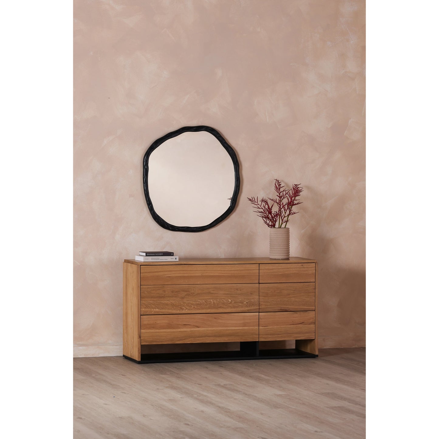 019 SI-1985238 | Lifestyle | Foundry Mirror by Moe's Home Collection. Made from aluminum frame, glass mirror, mdf backing in a eclectic & global style.