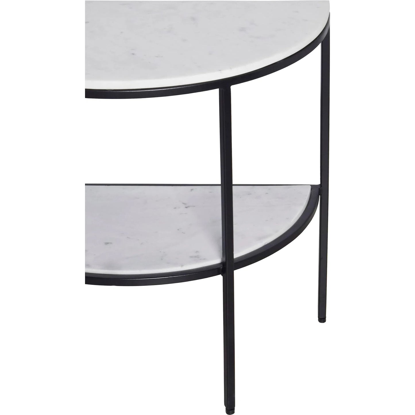 004 SI-2253810 | Closeup | Lazlo Side Table by Moe's Home Collection in black. Made from iron, white marble top in a unique style.