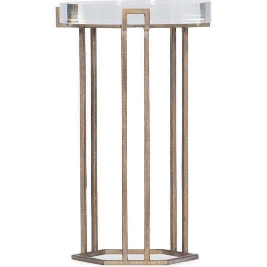 Grove End Table by Hooker Furniture in antique brass. Made from acrylic, iron in a modern style.