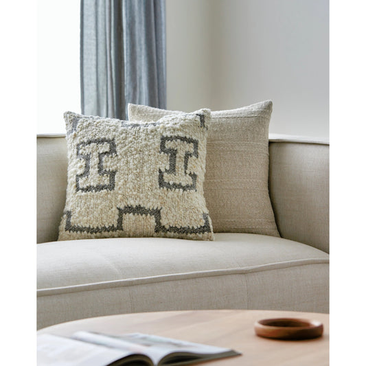 Figuration Pillow - 493455 by Surya in cream, gray. Made from wool, cotton in a modern style.