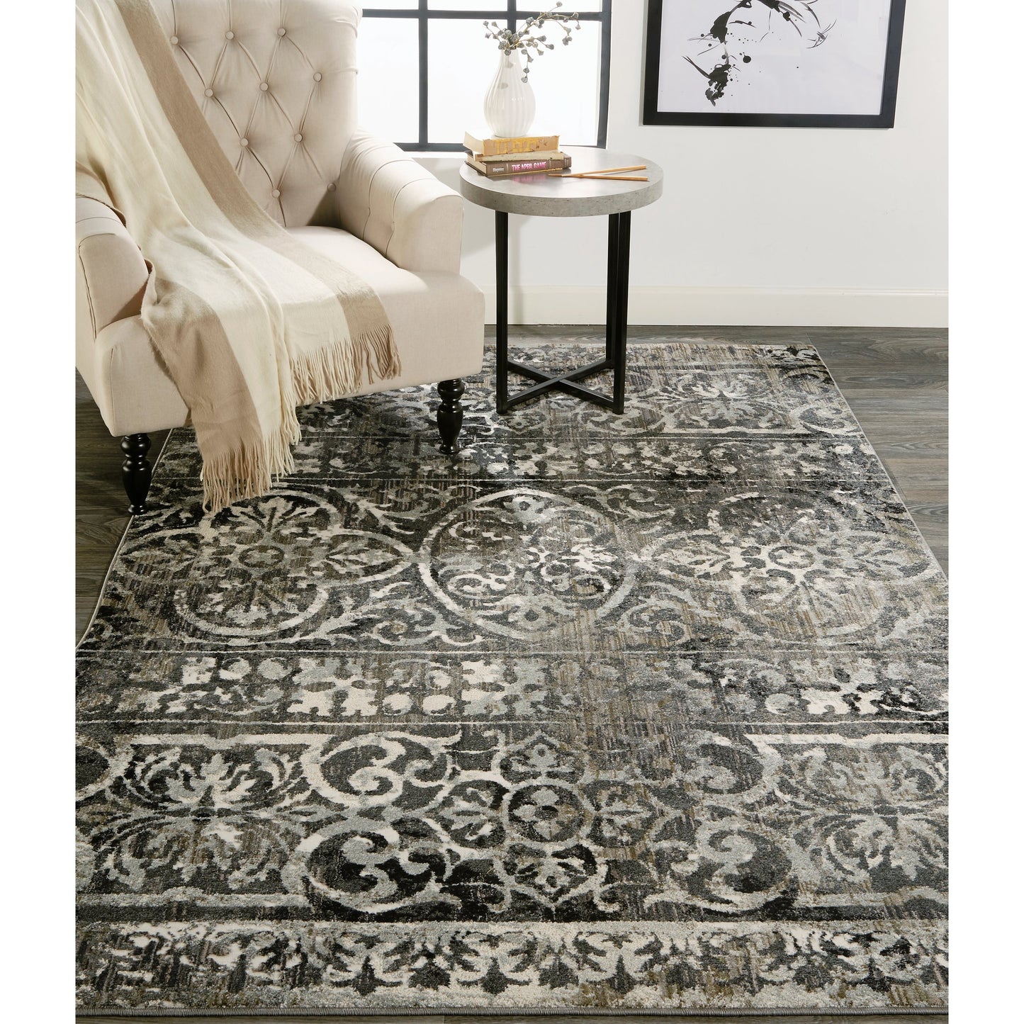 006 SI-2158680 | Lifestyle | Kano Transitional Rug - 8643871F by Feizy in gray, ivory, taupe. Made from polypropylene, polyester in a unique style.