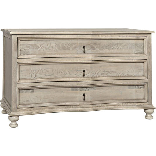 001 S-334628 | Primary Silo | Curved Front Chest by Noir in vintage gray. Made from elm in a transitional style.