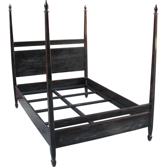 Venice Bed by Noir in hand rubbed black. Made from mahogany in a transitional style.