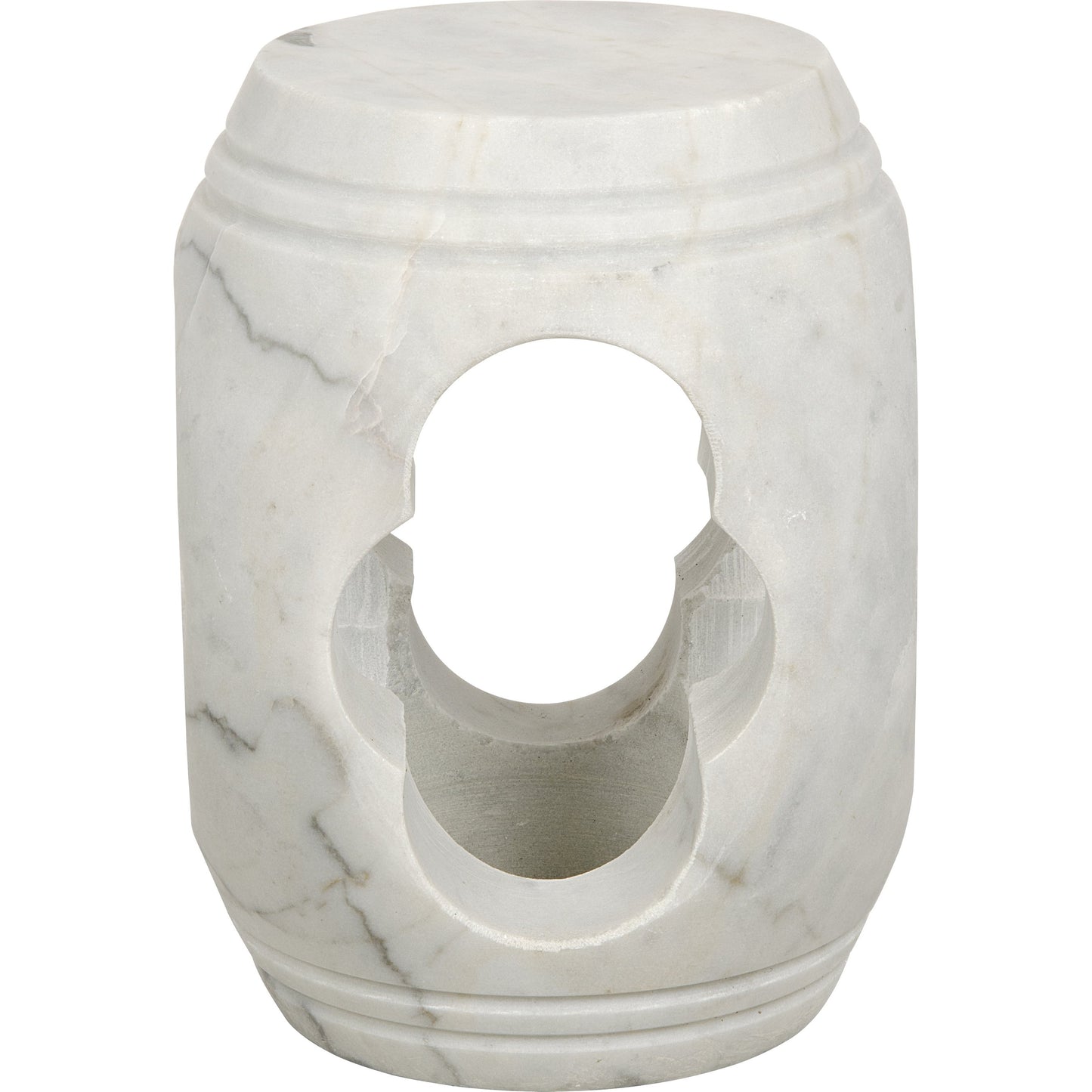 001 S-335027 | Primary Silo | Legend Side Table by Noir in white marble. Made from marble in a transitional style.